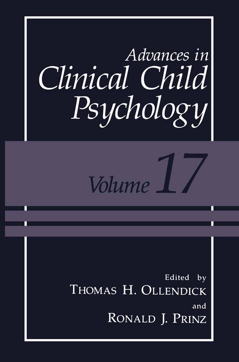 Advances in Clinical Child Psychology - 
