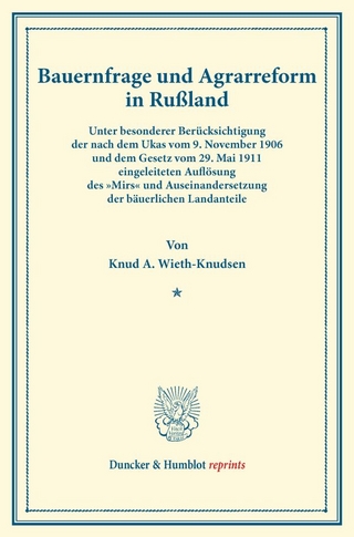 Bauernfrage und Agrarreform in Rußland.