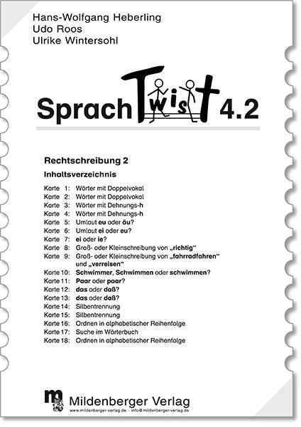 Sprachtwist. Lesen - Spannen - Kontrollieren / 4. Schuljahr: Arbeitskarten mit Selbstkontrolle f&uuml;r Deutsch: 5 Arbeitskartenprogramme mit je 18 Karten - Wolfgang Heberling, Udo Roos, Ulrike Wintersohl