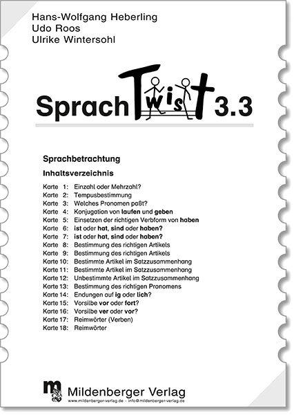 Sprachtwist. Lesen - Spannen - Kontrollieren / 3. Schuljahr: Arbeitskarten mit Selbstkontrolle f&uuml;r Deutsch: 4 Arbeitskartenprogramme mit je 18 Karten - Wolfgang Heberling, Udo Roos, Ulrike Wintersohl