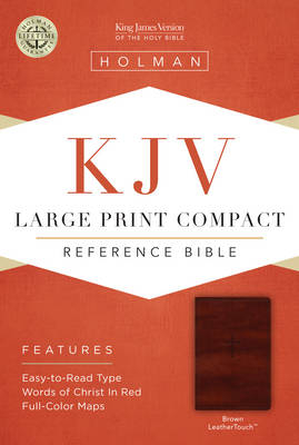 KJV Large Print Compact Reference Bible, Brown LeatherTouch - 