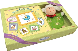 Mein Babyalbum. Wattiertes Buch zum Selbstgestalten & Kuscheltier Schaf