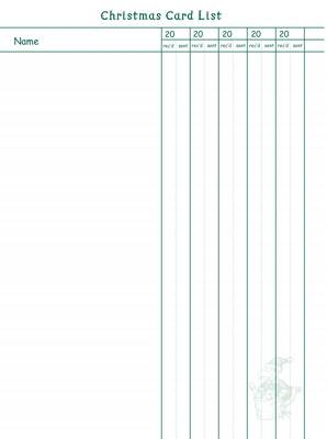 Dodo Book of Christmas - Christmas Card List Refill Sheets