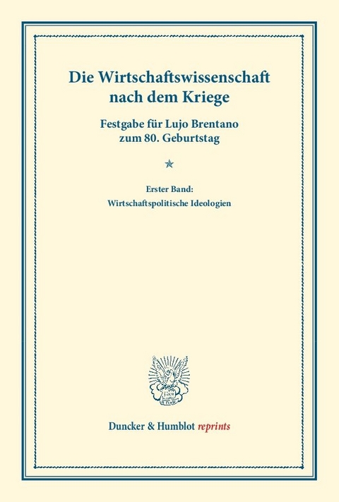 Die Wirtschaftswissenschaft nach dem Kriege. - 