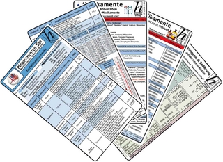 Medikamenten Karten-Set 2025 - Notfallmedikamente, Analgesie & Sedierung, Inkompatibilitäten intravenöser Medikamente, Medikamente - Haltbarkeit nach Anbruch