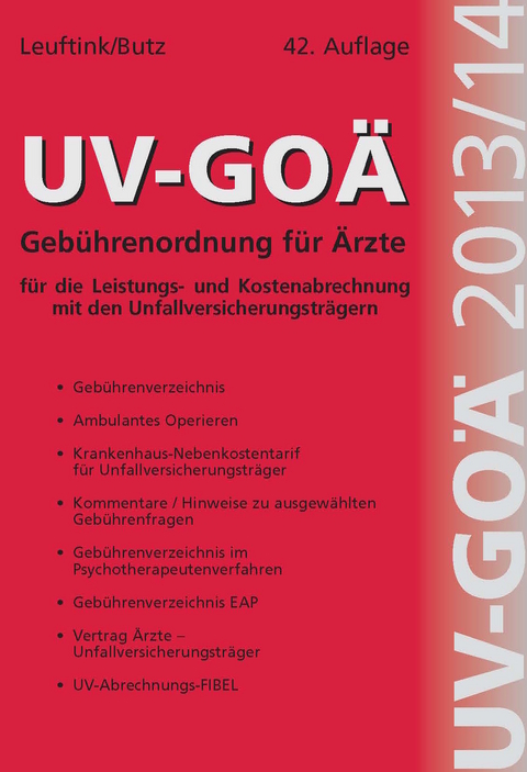 UV-GO&Auml; Geb&uuml;hrenordnung f&uuml;r &Auml;rzte - Detlef Leuftink