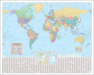 The Times World Wall Laminated Map