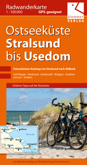 Radwanderkarte Ostseek&uuml;ste Stralsund bis Usedom - 