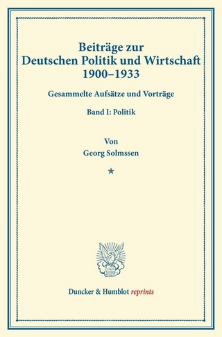 Beiträge zur Deutschen Politik und Wirtschaft 1900–1933.