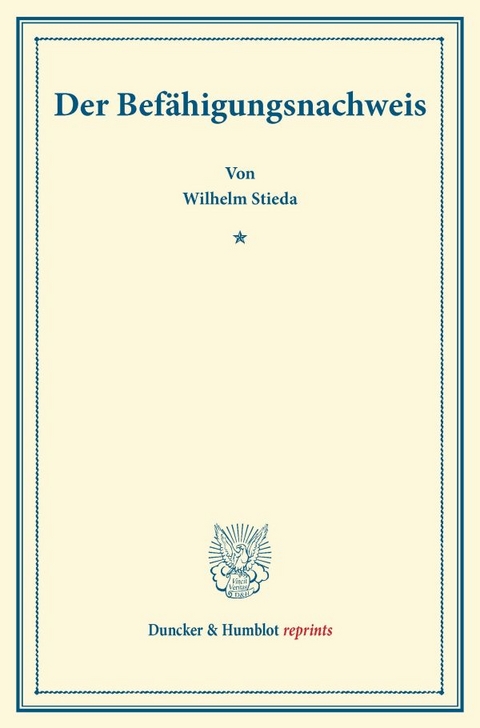 Der Bef&auml;higungsnachweis. - Wilhelm Stieda