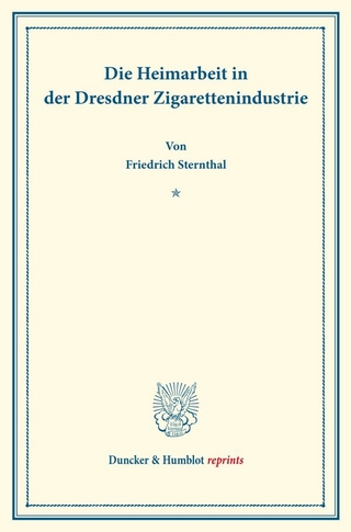 Die Heimarbeit in der Dresdner Zigarettenindustrie.