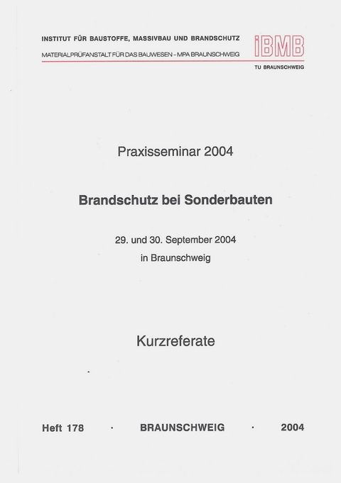 Praxisseminar Brandschutz bei Sonderbauten - 