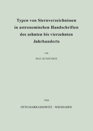 Typen von Sternverzeichnissen in astronomischen Handschriften des zehnten bis vierzehnten Jahrhunderts