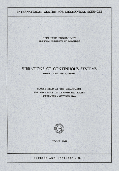 Vibrations of Continuous Systems - Eberhard Brommundt