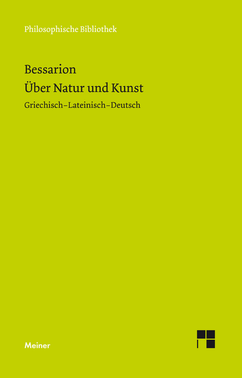 &Uuml;ber Natur und Kunst -  Bessarion