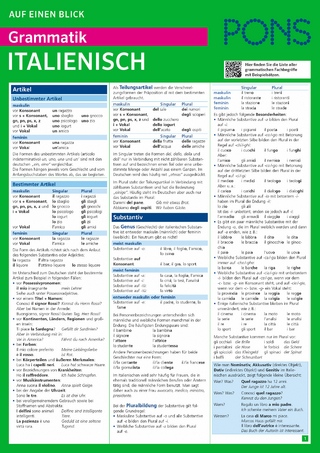 PONS Grammatik auf einen Blick Italienisch