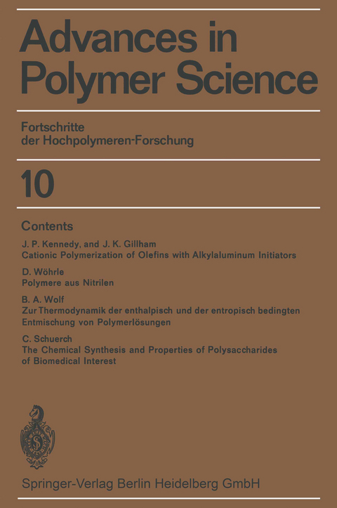 Fortschritte der Hochpolymeren-Forschung - H.-J. Cantow, G. Dall&rsquo;Asta, J. D. Ferry, H. Fujita, W. Kern, G. Natta, S. Okamura, C. G. Overberger, W. Prins, G. V. Schulz, William P. Slichter, A. J. Staverman, J. K. Stille, H. A. Stuart