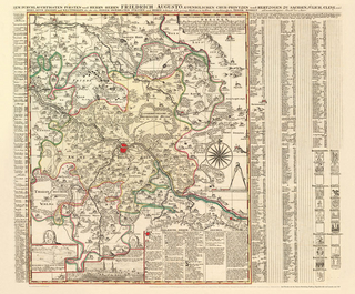 Historische Karte: Amt Dresden mit den Ämtern Moritzburg, Radberg, Dippoldiswalde und Lausnitz, um 1750 (Plano)