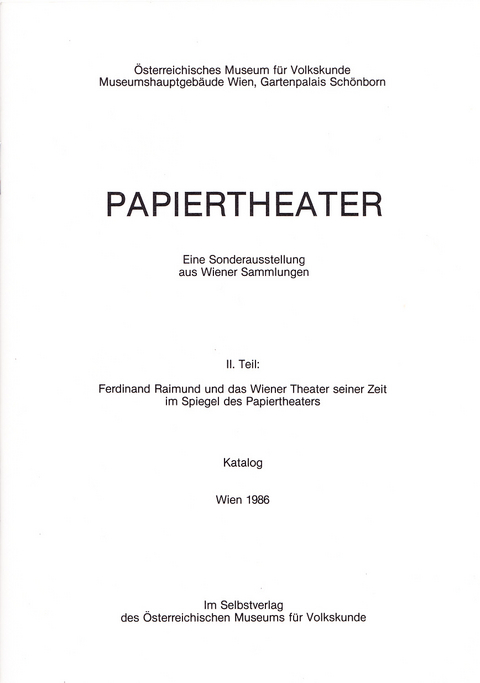 Papiertheater - Franz Grieshofer, Ulrike Riss, Herbert Zwiauer