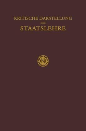 Kritische Darstellung der Staatslehre -  H. Krabbe