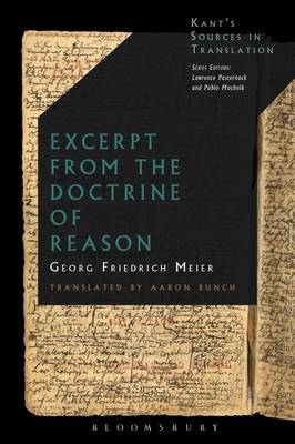 Excerpt from the Doctrine of Reason -  Meier Georg Friedrich Meier