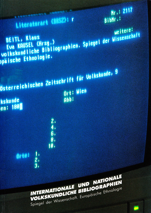 Internationale und nationale volkskundliche Bibliographien - 