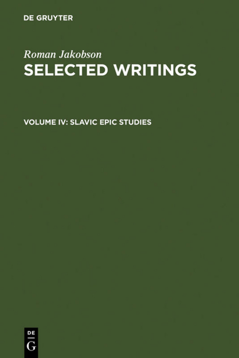 Slavic Epic Studies - Roman Jakobson