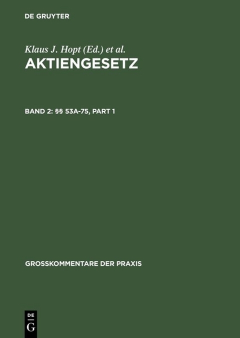 Aktiengesetz / &sect;&sect; 53a-75 - 
