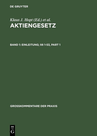 Aktiengesetz / Einleitung; §§ 1-53