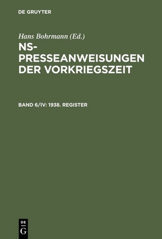 NS-Presseanweisungen der Vorkriegszeit / 1938. Register