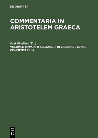 Commentaria in Aristotelem Graeca / Alexandri in librum De sensu commentarium