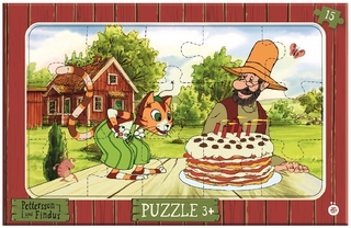 Trötsch Rahmenpuzzle Pettersson und Findus 15-teilig