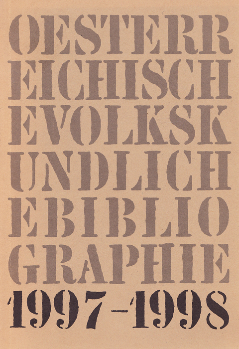 &Ouml;sterreichische Volkskundliche Bibliographie - 