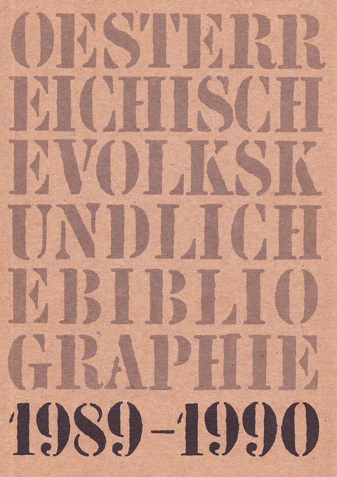 &Ouml;sterreichische Volkskundliche Bibliographie - 