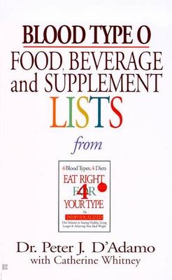 Blood Type O Food, Beverage and Supplement Lists