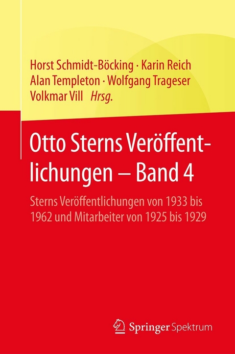 Otto Sterns Ver&ouml;ffentlichungen &ndash; Band 4 - 