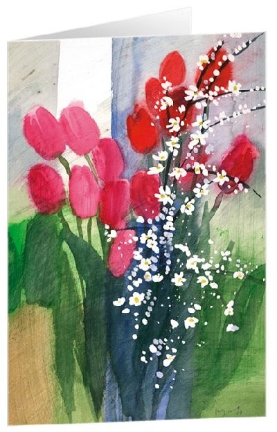 Kunstkarten "Tulpenstrau&szlig; 1" - 5 St&uuml;ck