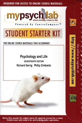 MyLab Psychology  -- Standalone Access Card -- for Psychology and Life - Richard J. Gerrig, Philip G. Zimbardo