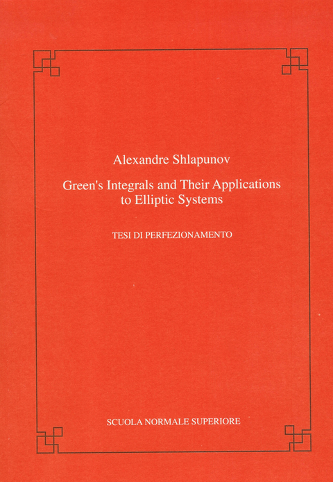 Green's integrals and their applications to elliptic systems - Alexandre Shlapunov