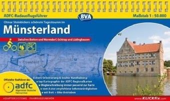 ADFC-Radausflugsf&uuml;hrer M&uuml;nsterland 1:50.000 praktische Spiralbindung, rei&szlig;- und wetterfest, GPS-Tracks Download - Otmar Steinbicker