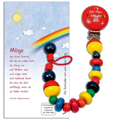 Schnullerkette 'Bleib beh&uuml;tet'