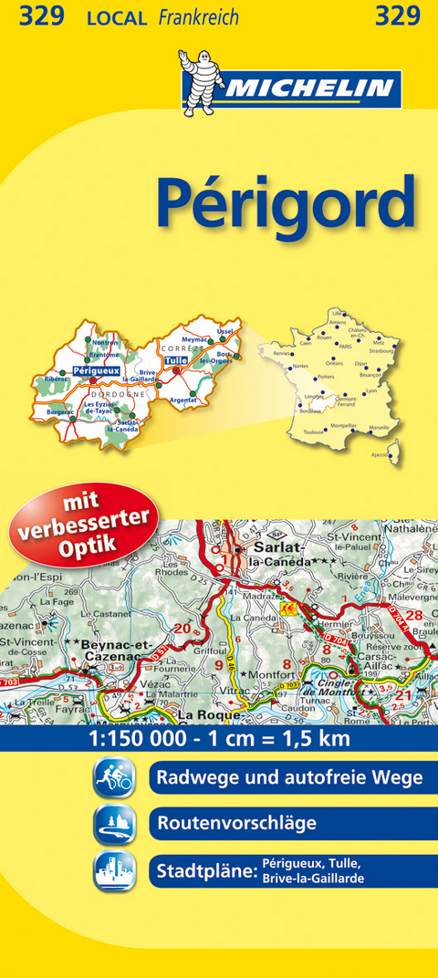 Michelin Karte Périgord. Corrèze, Dordogne