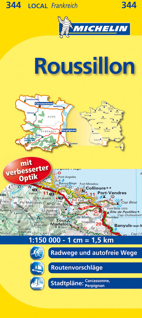 Michelin Karte Roussillon. Aude, Pyr&eacute;n&eacute;es-Orientales