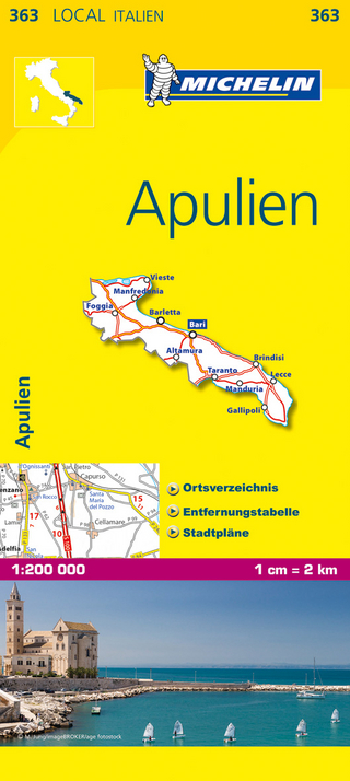 Michelin Karte Apulien. Puglia