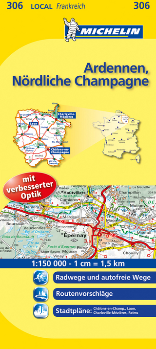 Michelin Karte Ardennen, Nördliche Champagne. Aisne, Ardennes, Marne