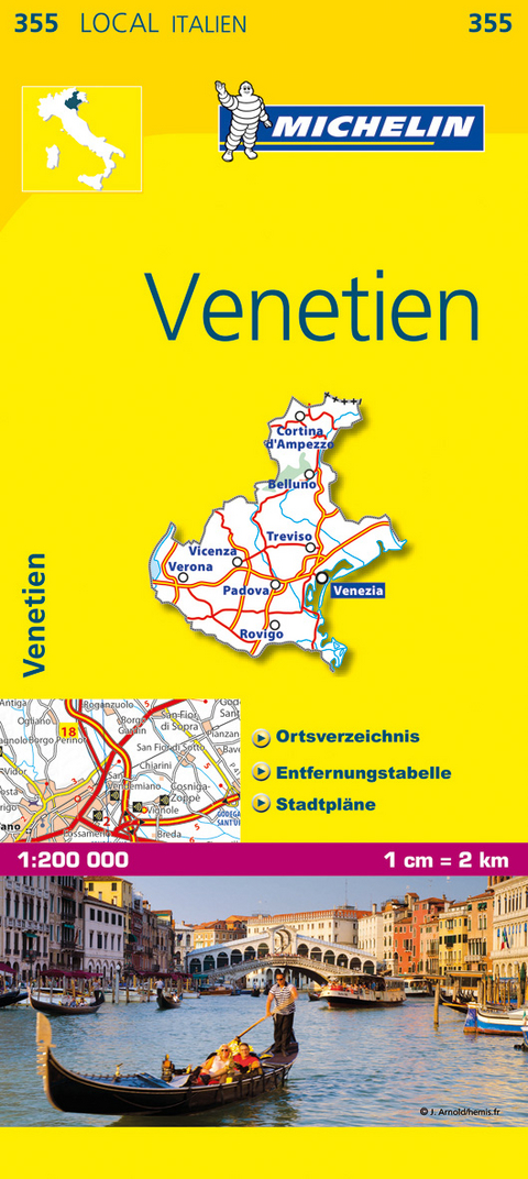 Michelin Karte Venetien. Veneto