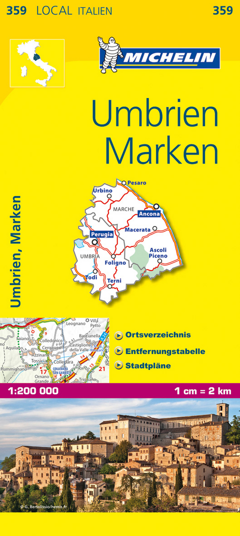Michelin Karte Umbrien, Marken. Umbria, Marche