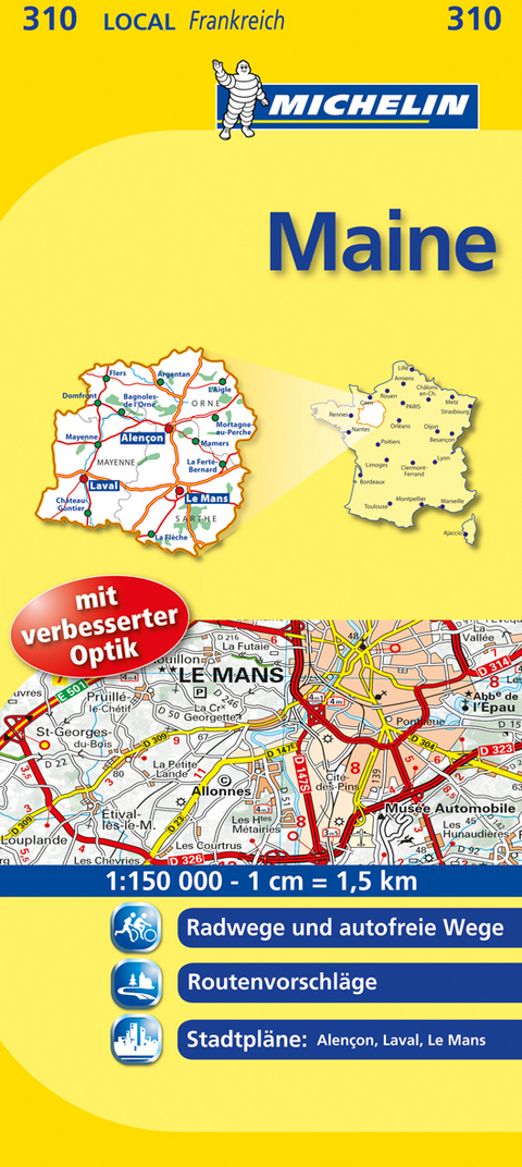 Michelin Karte Maine. Mayenne, Orne, Sarthe