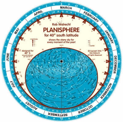 Planisphere for 40 Degrees South Latitude - Rob Walrecht