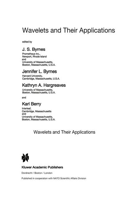 Wavelets and Their Applications - 